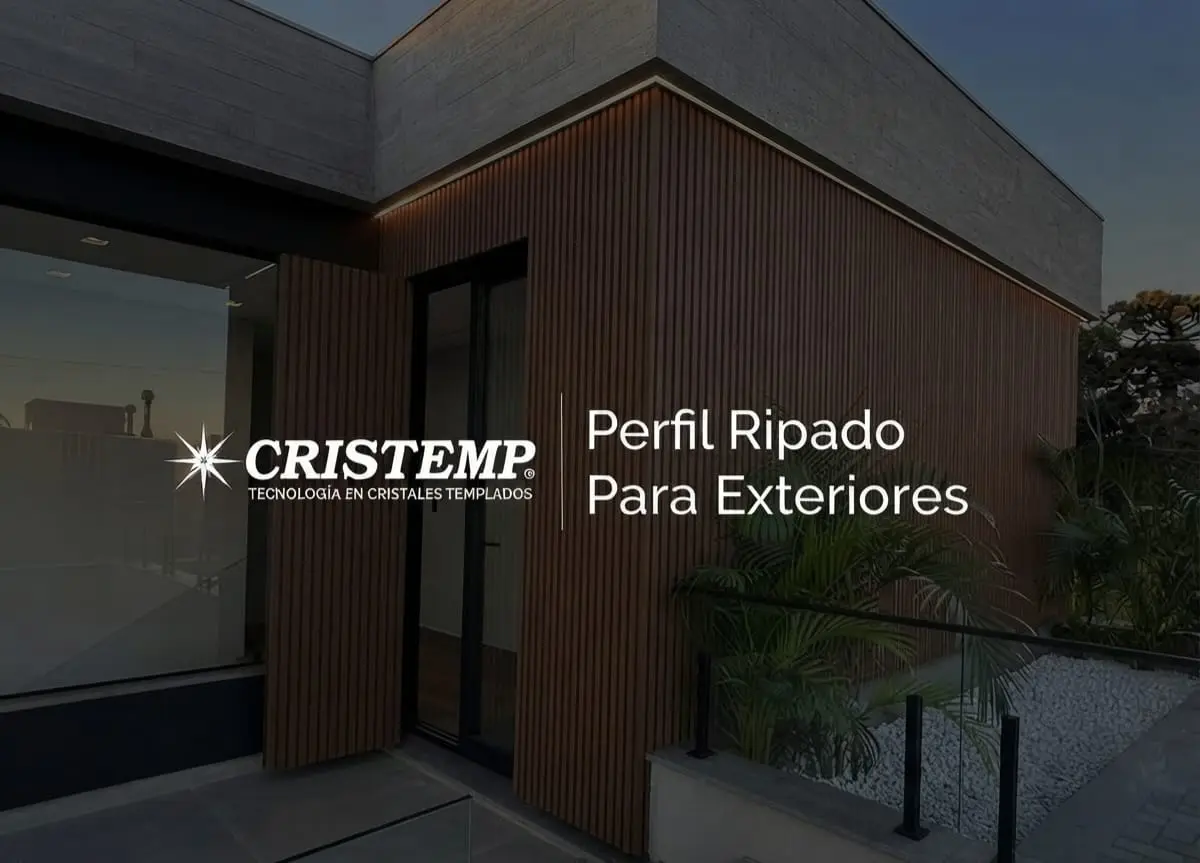 Perfil de aluminio ripado en fachada exterior ventilada